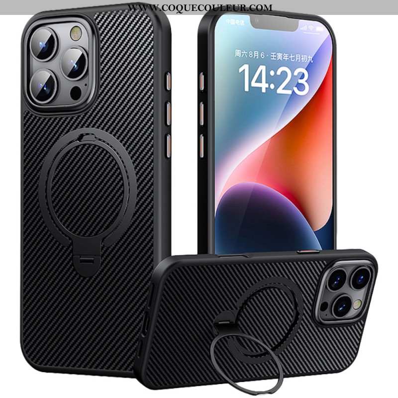 Coque iPhone 16 Pro Support Magnétique Fibre Carbone