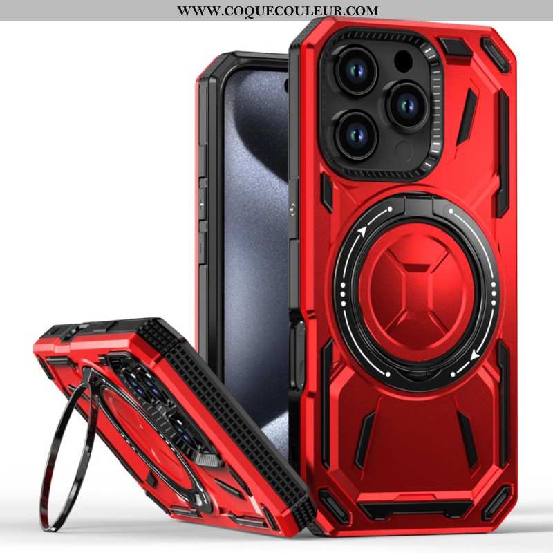 Coque iPhone 16 Pro Style Métal Support Magnétique