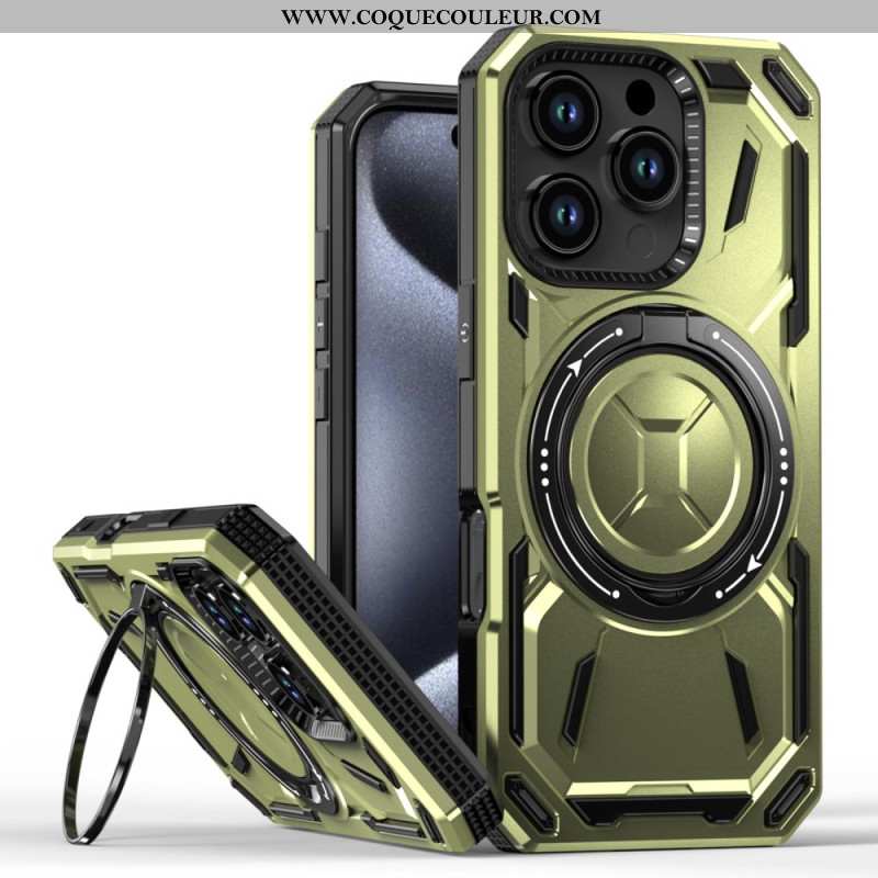 Coque iPhone 16 Pro Style Métal Support Magnétique