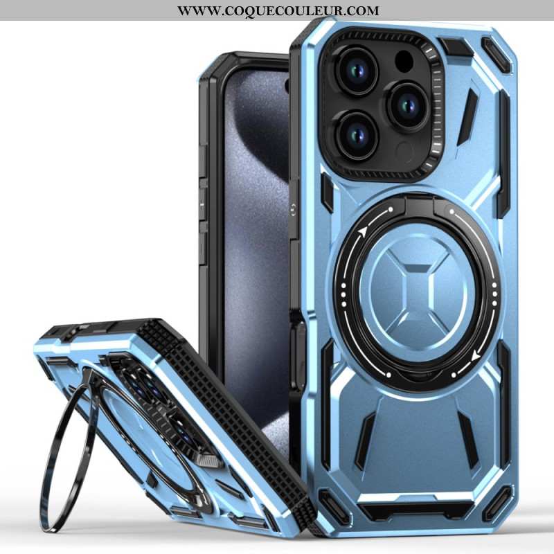 Coque iPhone 16 Pro Style Métal Support Magnétique