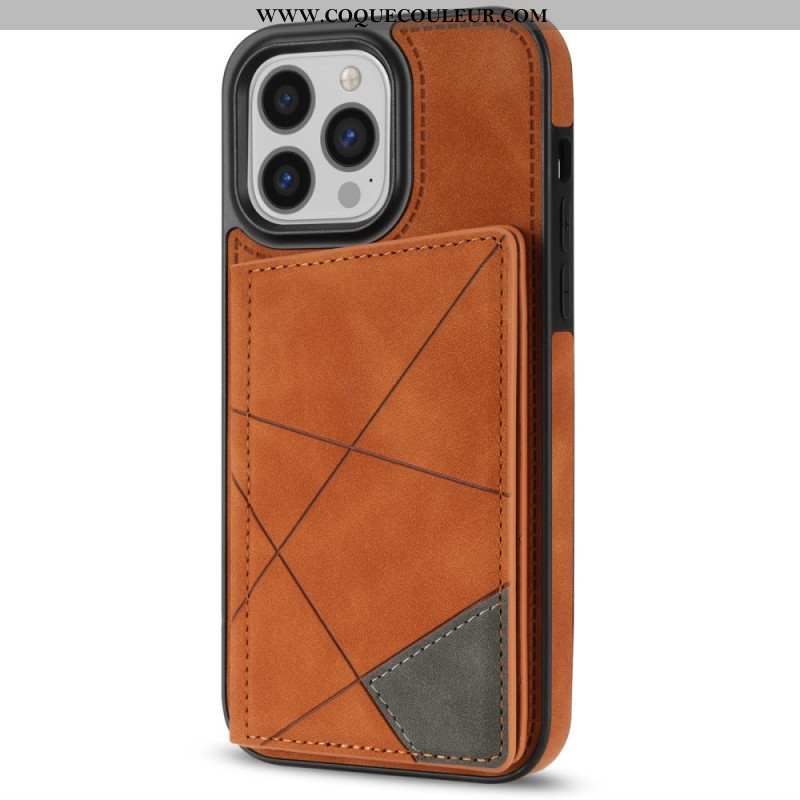 Coque iPhone 16 Pro Porte-Cartes Motif Géométrique