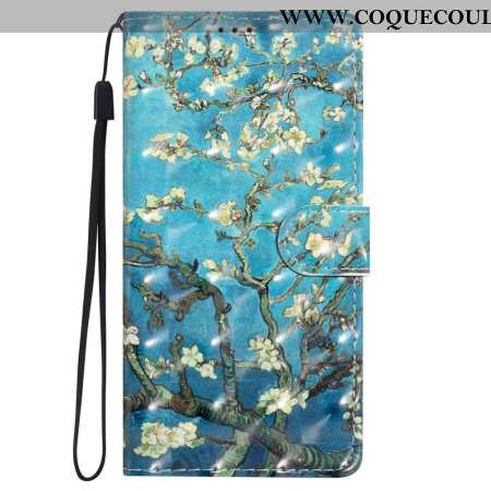 Housse iPhone 16 Pro Fleurs Art à Lanière