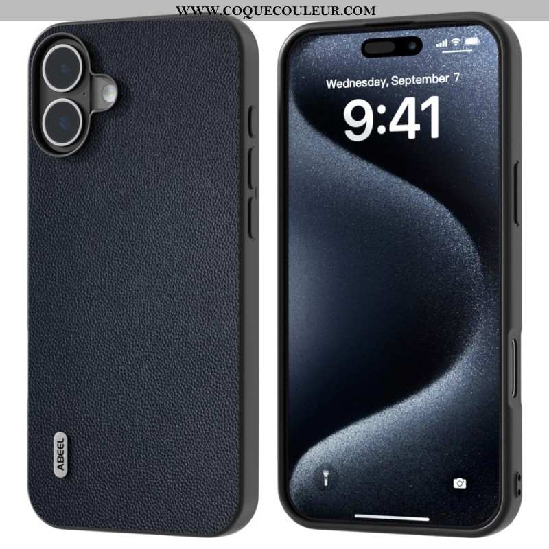 Coque iPhone 16 Cuir Véritable ABEEL