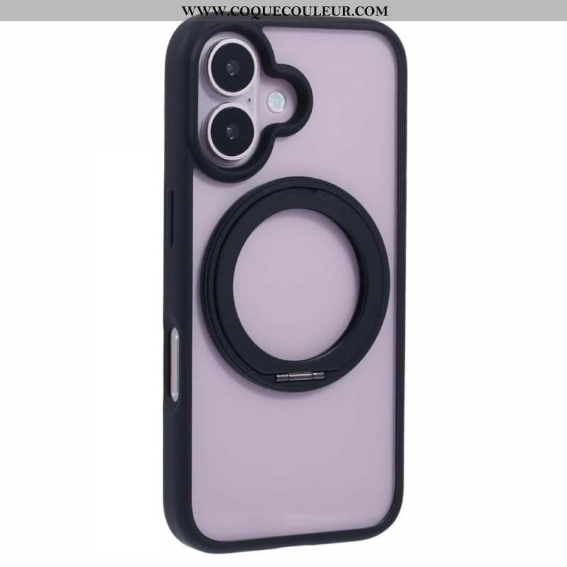 Coque iPhone 16 Support Intégré et Porte-Anneau Rotatif