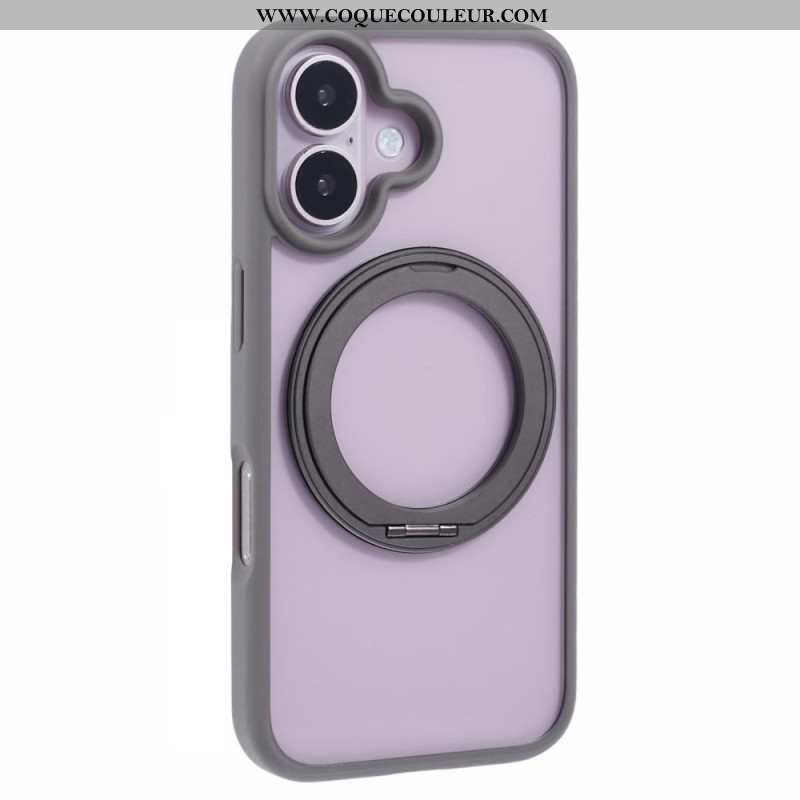 Coque iPhone 16 Support Intégré et Porte-Anneau Rotatif