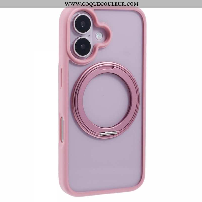 Coque iPhone 16 Support Intégré et Porte-Anneau Rotatif