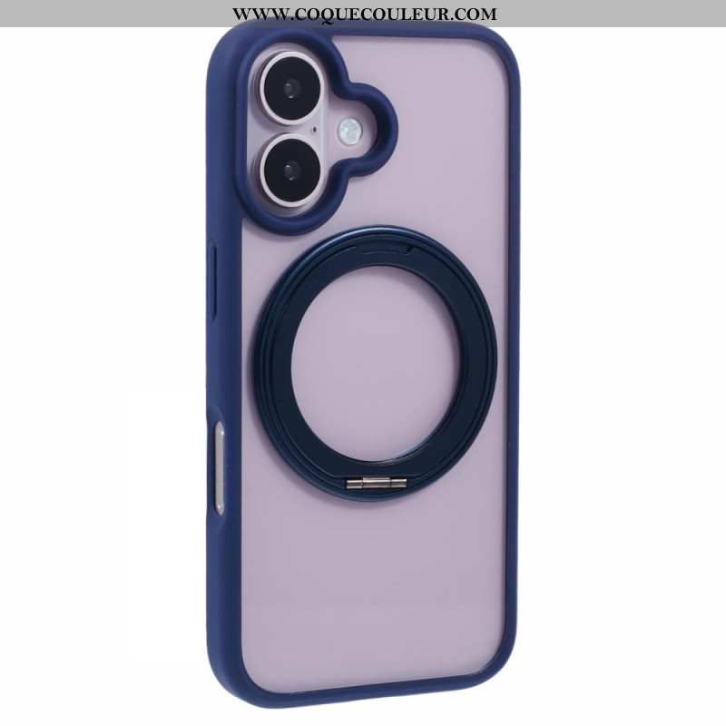 Coque iPhone 16 Support Intégré et Porte-Anneau Rotatif