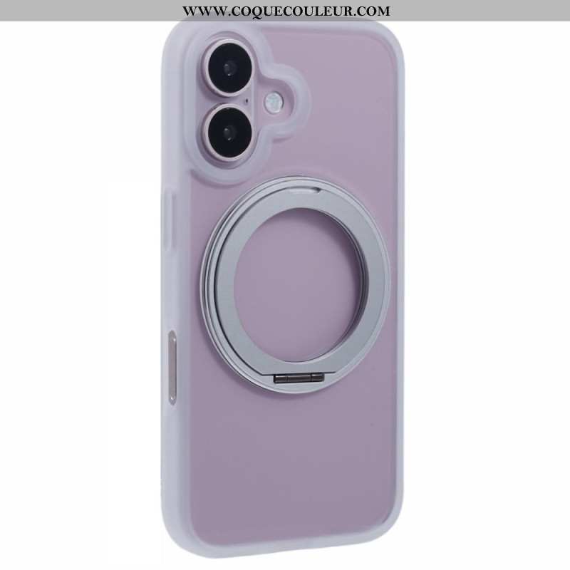 Coque iPhone 16 Support Intégré et Porte-Anneau Rotatif