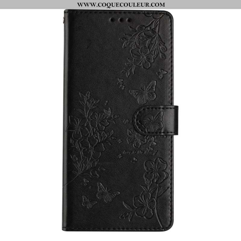 Housse iPhone 16 Motif Papillons Floraux