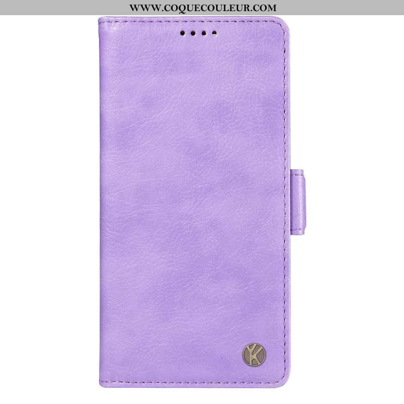 Housse iPhone 16 Simili Cuir Vintage YIKATU