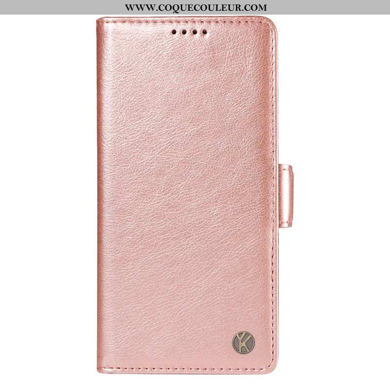 Housse iPhone 16 Simili Cuir Vintage YIKATU