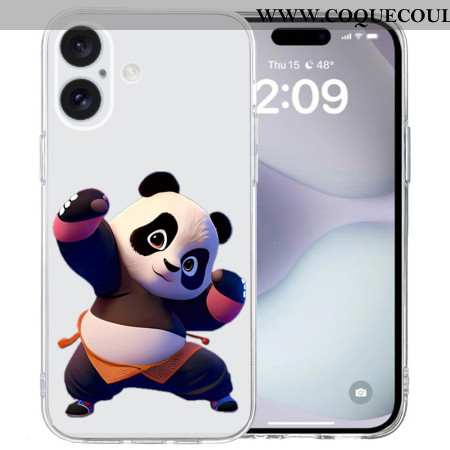 Coque iPhone 16 Bord Transparent Panda