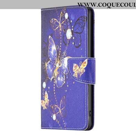 Housse iPhone 16 Papillons sur Fond Violet