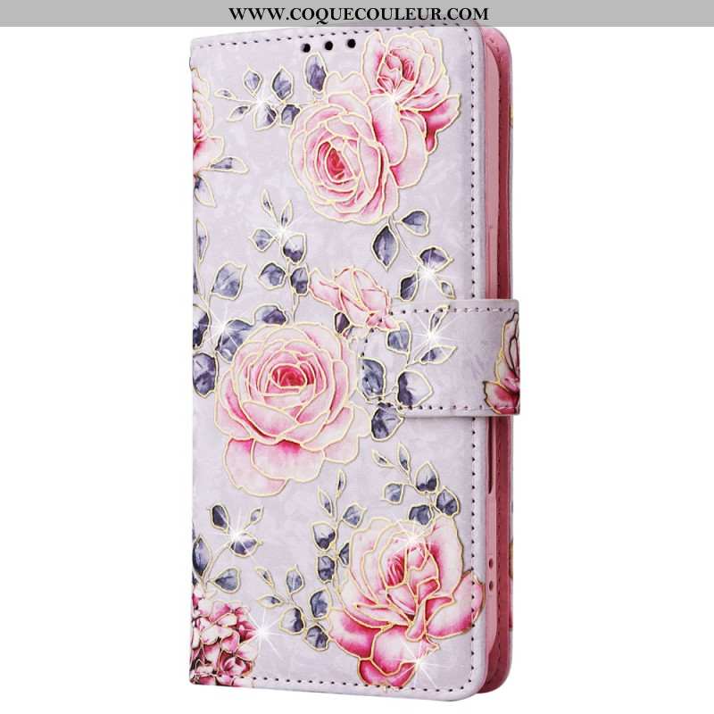 Housse iPhone 16 Technologie Blocage RFID Fleurs