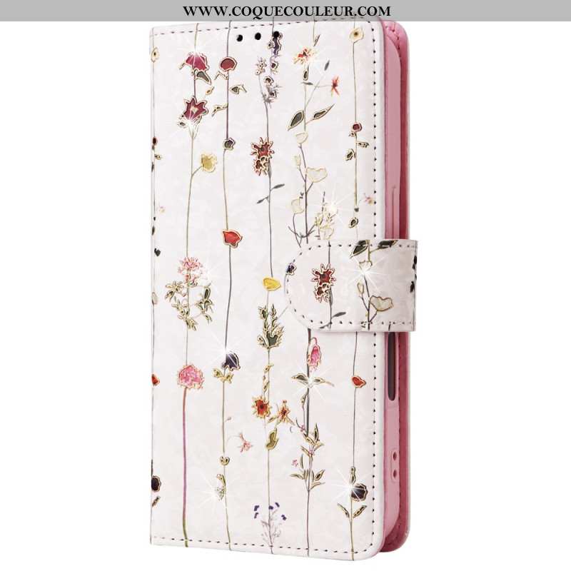 Housse iPhone 16 Technologie Blocage RFID Fleurs