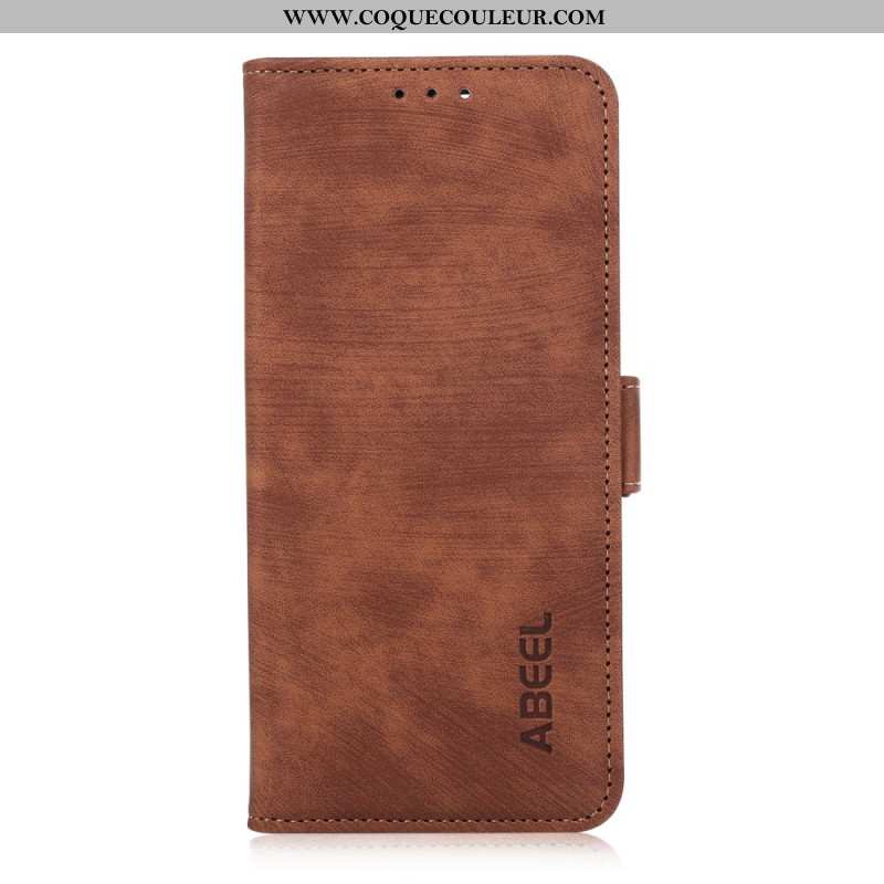 Housse iPhone 16 Simili Cuir Vintage ABEEL