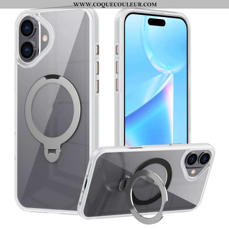 Coque iPhone 16 Transparente Anneau-Support Magnétique