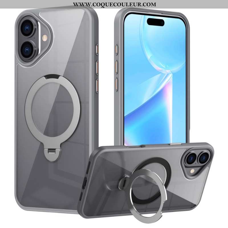 Coque iPhone 16 Transparente Anneau-Support Magnétique