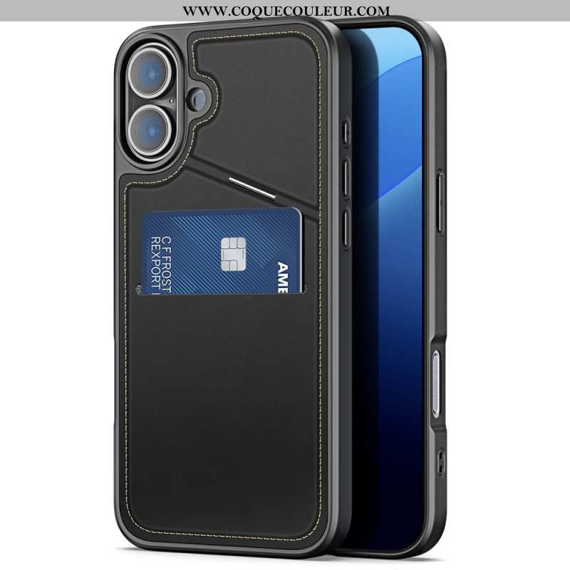 Coque iPhone 16 Porte-Carte Blocage RFID DUX DUCIS